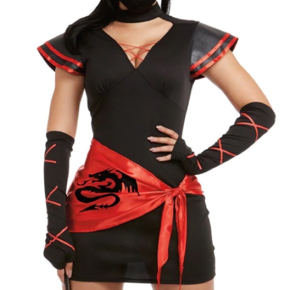 Dreamgirl Black Ninja Dress ONLY Adult Costume Size Large NWOT